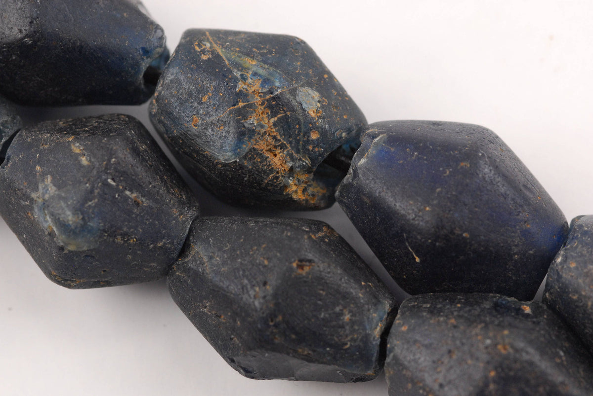 ANCIENT BEADS DICTIONARY 古珠詮 Pair of Antique Chung Dzi Beads with Calcification - Ancient