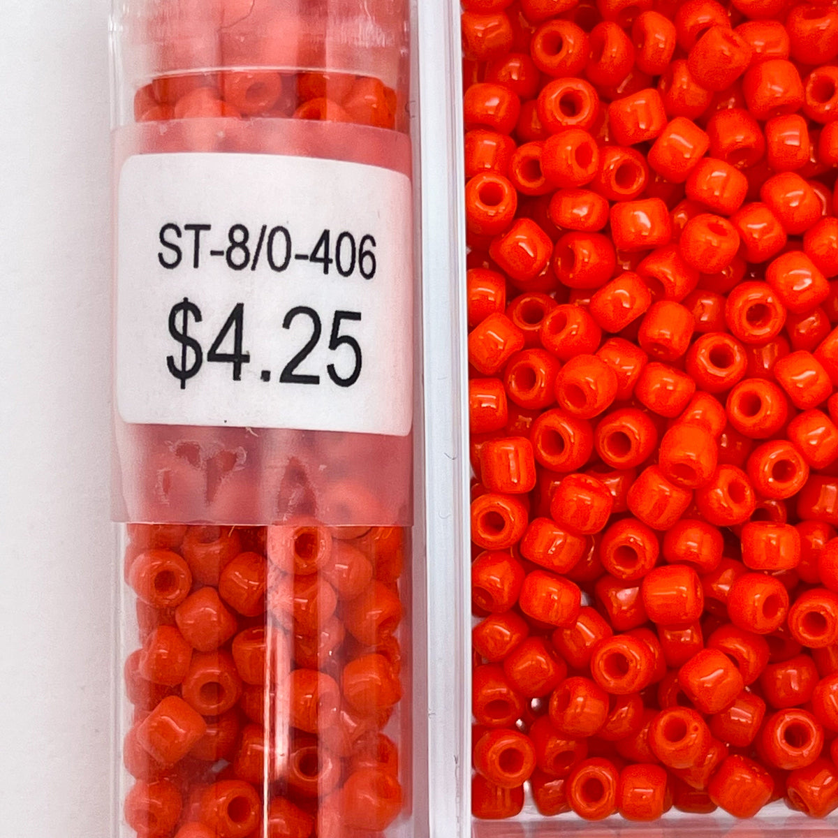 Japanese Glass Seed Beads Size 8/0-406 Opaque Orange