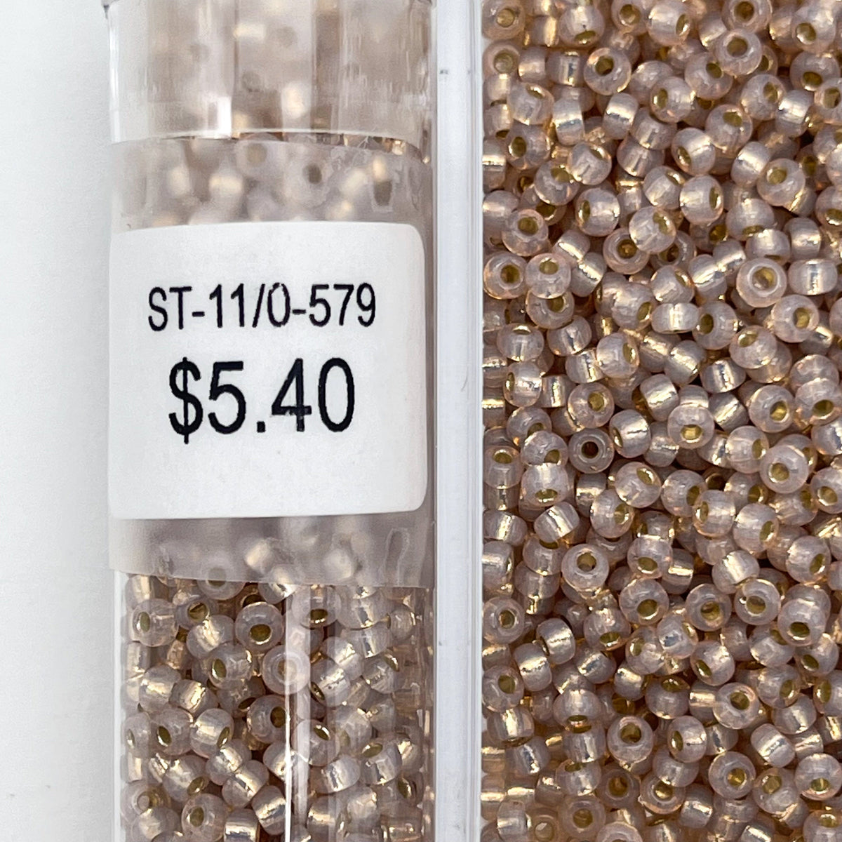 Japanese Glass Seed Beads Size 11/0-579 Giltlined Ant. Mauve Opal
