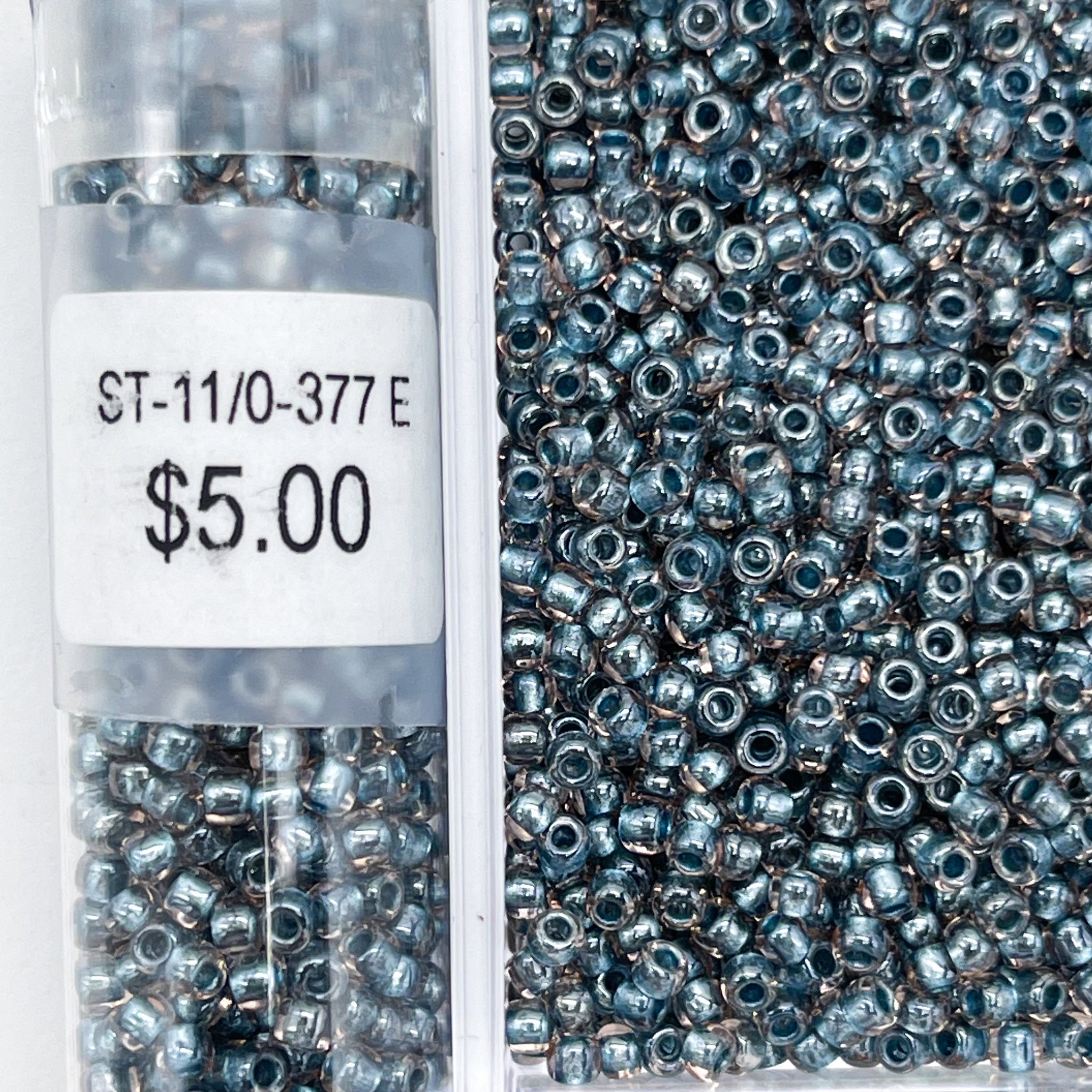 Japanese Glass Seed Beads Size 11/0-377E Metallic Blue Lined