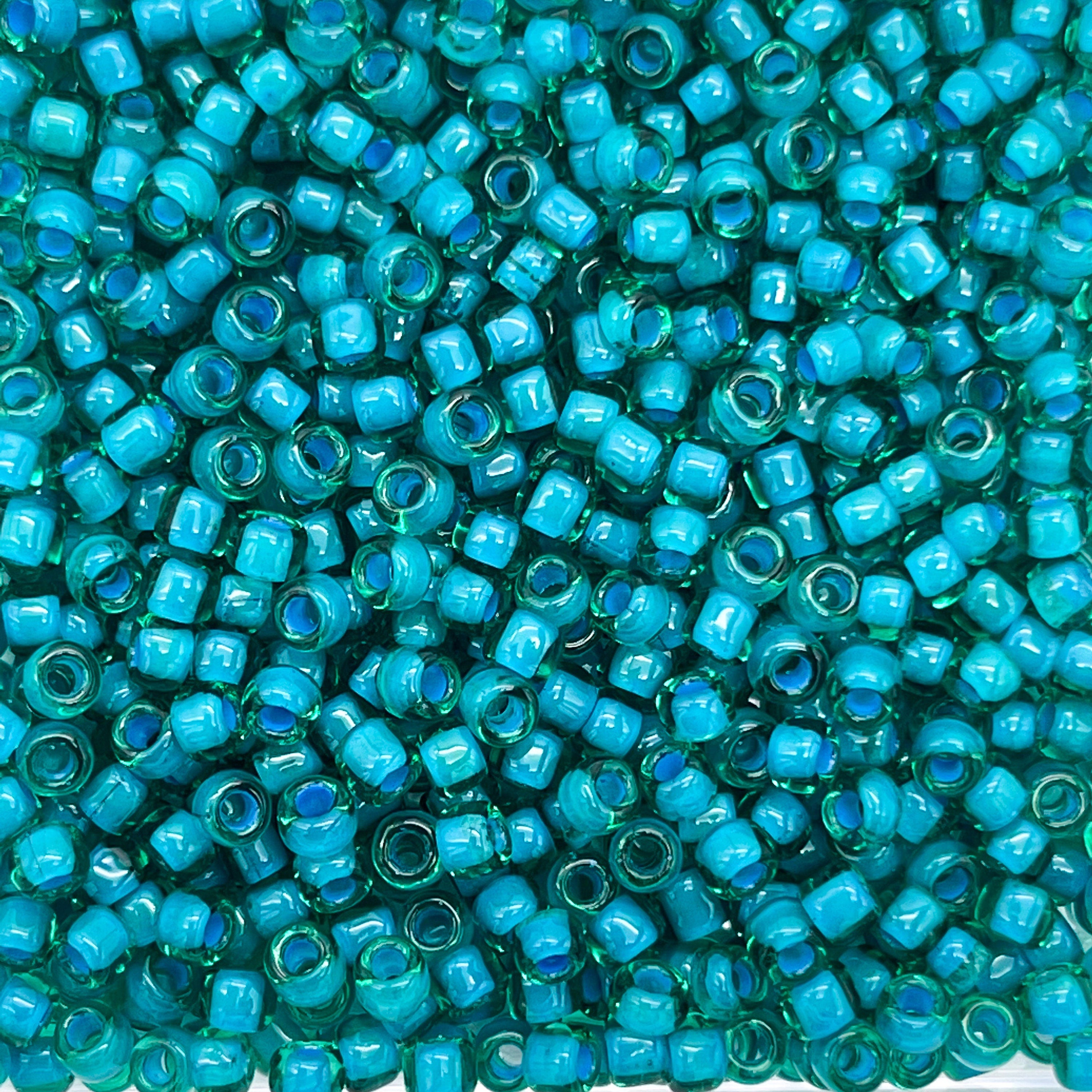Japanese Glass Seed Beads Size 8/0-3990 Teal Lined Green – Ayla's
