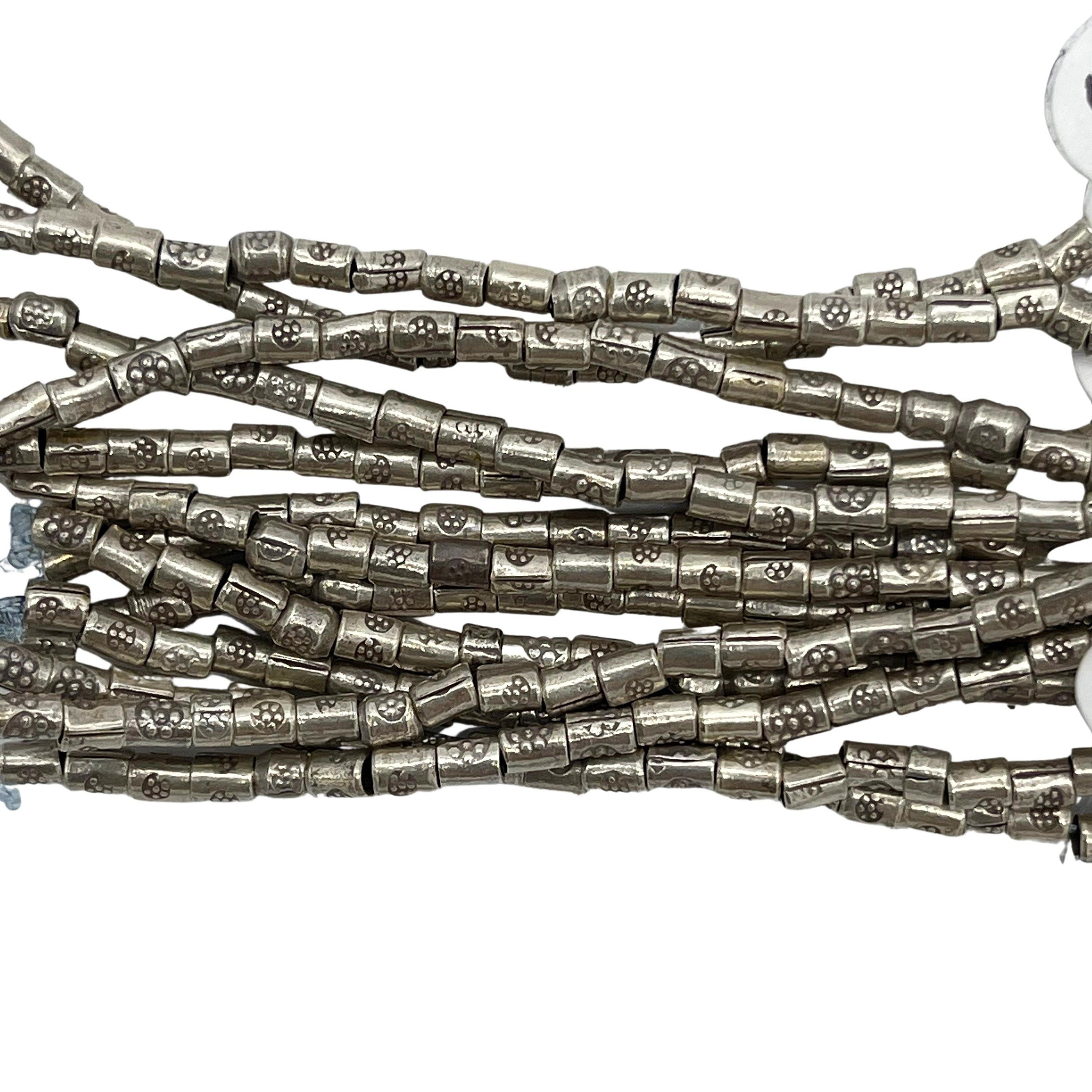 Thai Sterling Silver Tube Beads with Flower Detail (B-S1) – Ayla's